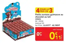 METRO Petits oursons guimauve au chocolat au lait cémoi offre