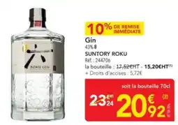 METRO SUNTORY ROKU Gin 43% offre