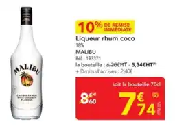 METRO MALIBU Liqueur rhum coco offre