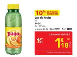 METRO Jus de fruits pago offre
