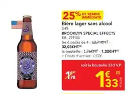 METRO BROOKLYN SPECIAL EFFECTS Bière lager sans alcool 0,4% offre