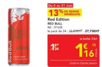 METRO RED BULL Red Edition offre