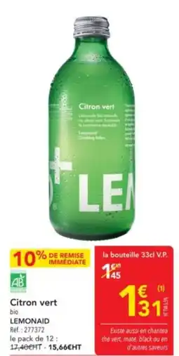 METRO LEMONAID Citron vert bio offre