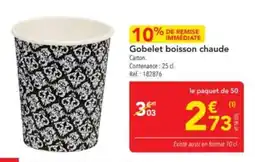 METRO Gobelet boisson chaude offre
