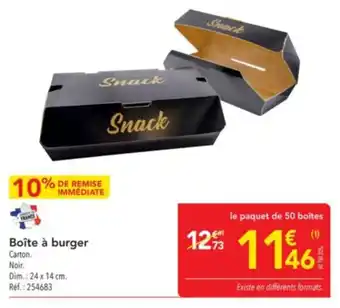 METRO Boîte à burger offre