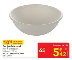 METRO Bol jetable rond offre