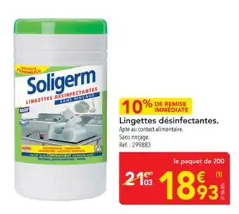 METRO Lingettes désinfectantes offre