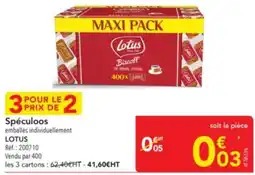 METRO LOTUS Spéculoos emballés individuellement offre