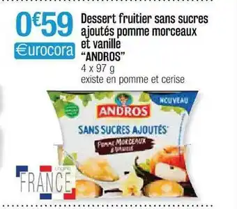 Cora x Carrefour Dessert Fruitier Sans Sucres Ajoutés Pomme Morceaux Et Vanille offre