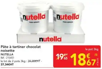 METRO NUTELLA Pâte à tartiner chocolat noisette offre