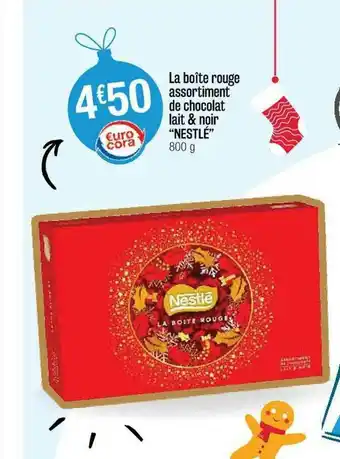 Cora x Carrefour La Boîte Rouge Assortiment De Chocolat Lait & Noir offre