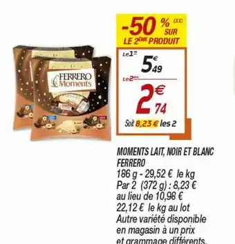 Netto Moments Lait, Noir Et Blanc Ferrero offre