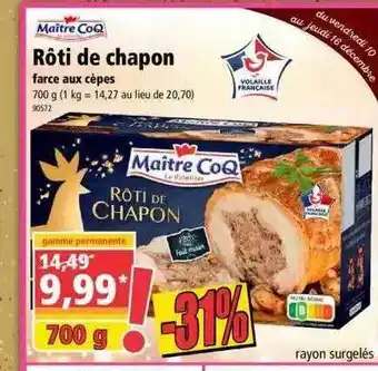 Norma Maître Coq Rôti De Chapon offre