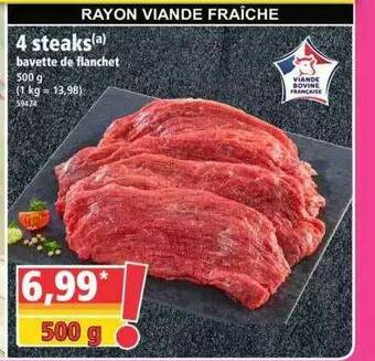 Norma 4 Steaks Bavette De Flanchet offre