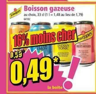 Norma Schweppes Boisson Gazeuse offre