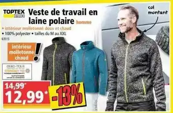 Norma Toptex Veste De Travail En Laine Polaire Homme offre
