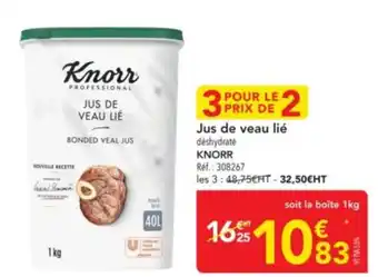 METRO KNORR Jus de veau lié déshydraté offre