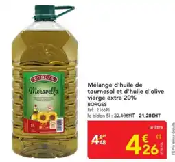 METRO BORGES Mélange d'huile de tournesol et d'huile d'olive vierge extra 20% offre