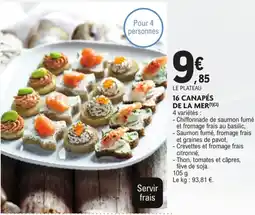 E.Leclerc 16 canapés de la mer offre