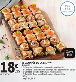 E.Leclerc 32 canapés de la mer offre