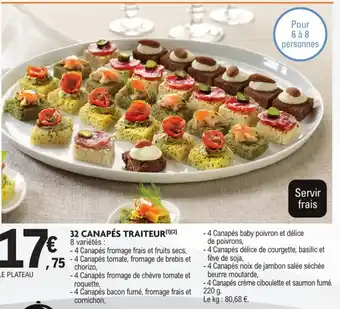 E.Leclerc 32 canapés traiteur offre