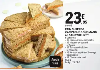 E.Leclerc Pain surprise campagne gourmand 60 sandwichs offre