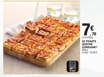 E.Leclerc 30 toasts quiche lorraine offre