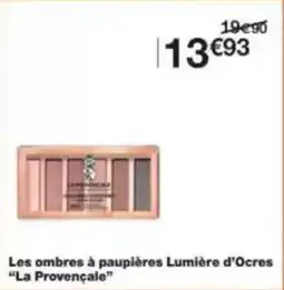Les ombres à paupières lumière d'ocres palette 5 ombres à paupière la provençale