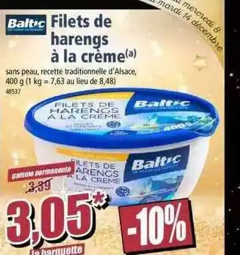Norma Baltic Filets De Harengs à La Crème offre