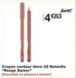 Monop' Beauty Crayon contour lèvre 02 noisette rouge baiser offre