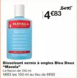 Dissolvant vernis à ongles bleu doux mavala