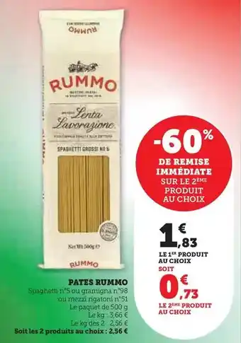 Hyper U Rummo - pates offre