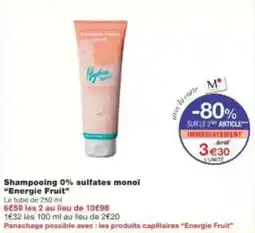 Monop' Beauty Shampooing 0% sulfates monoï energie fruit offre
