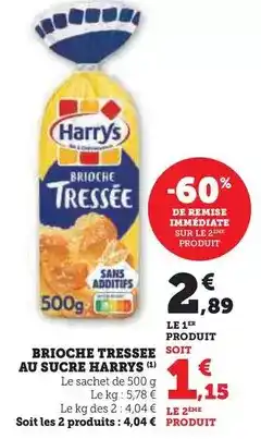 Hyper U Harry's - brioche tressee au sucre offre