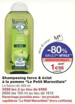 Monop' Beauty Shampooing force & éclat à la pomme le petit marseillais offre