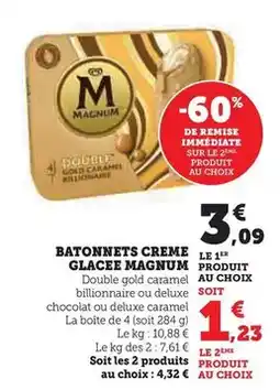 Hyper U Magnum - batonnets creme glacee offre