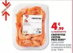 Hyper U Prix mini - crevettes cuites offre
