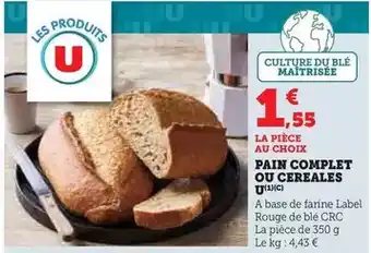 Hyper U U - pain complet ou cereales offre