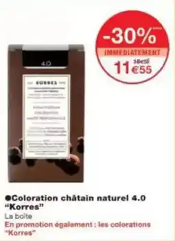 Monop' Beauty Coloration châtain naturel 4.0 korres offre