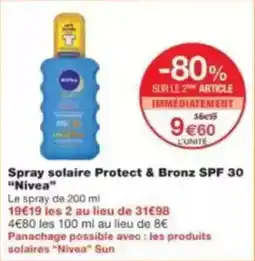 Monop' Beauty Spray solaire protect & bronz spf 30 nivea offre