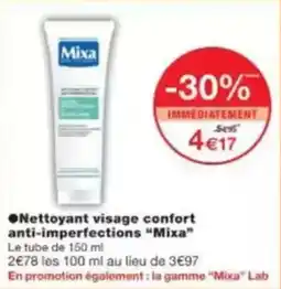 Monop' Beauty Nettoyant visage confort anti-imperfections mixa offre