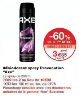 Monop' Beauty Déodorant spray provocation axe offre