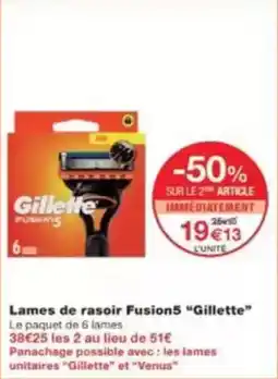 Monop' Beauty Lames de rasoir fusion5 gillette offre