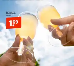 Wibra Verres à vin réutilisables offre