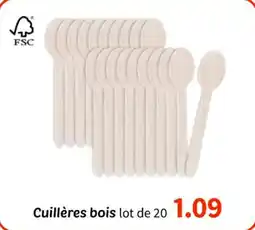 Wibra Cuillères bois offre