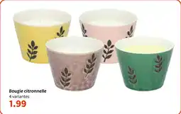 Wibra Bougie citronnelle offre