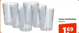 Wibra Tasses réutilisables offre