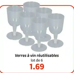 Wibra Verres à vin réutilisables offre