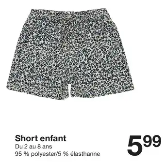 Zeeman Short enfant offre