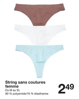 Zeeman String sans coutures femme offre